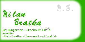 milan bratka business card